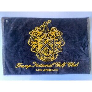Trump National Golf Club Los Angeles Golf Cart Towel Black Yellow